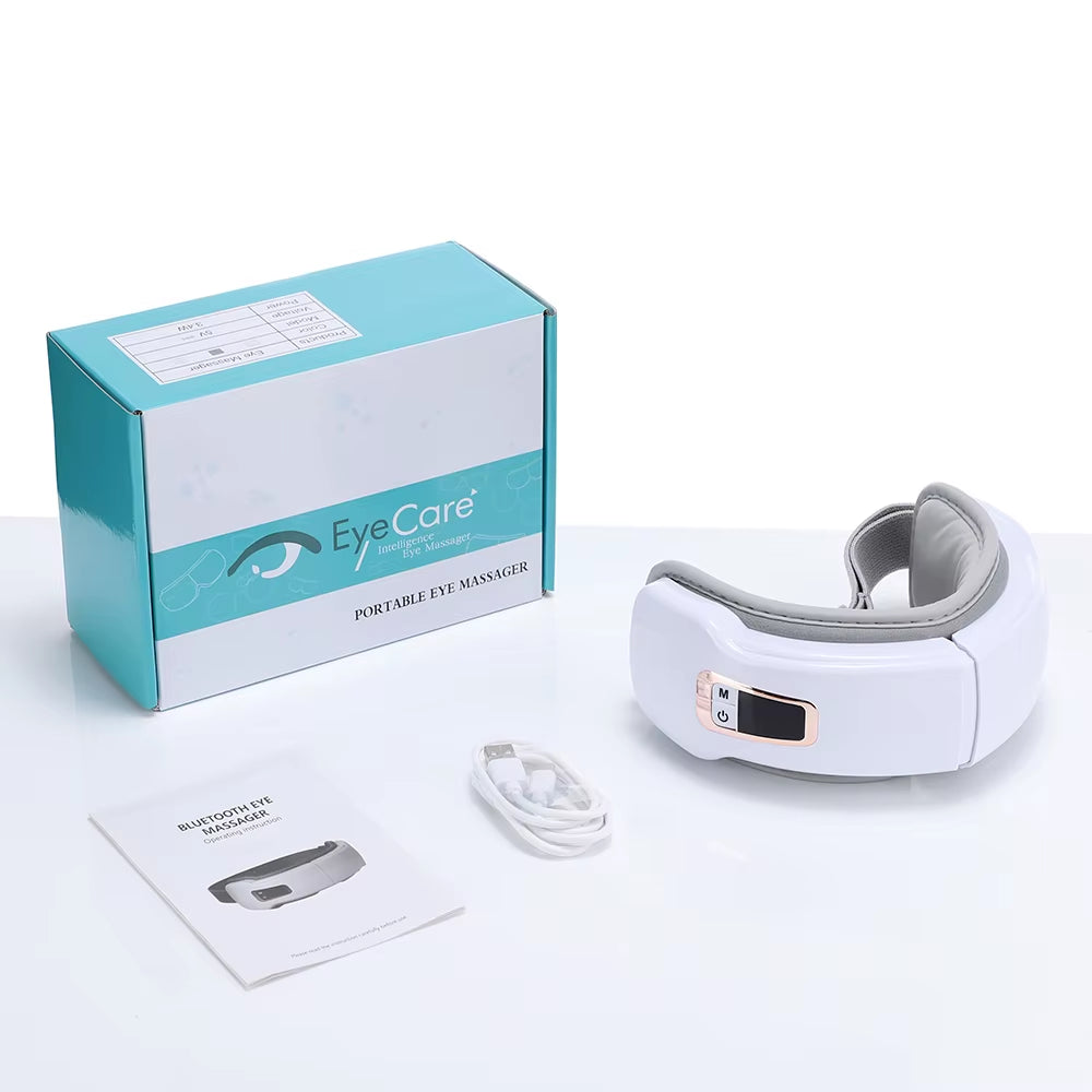 Vibration Eye Massager Bluetooth Music Smart Eye Mask Hot Compress Air Bag Eye Massager Eye Strain Relief Home Eye Care Device