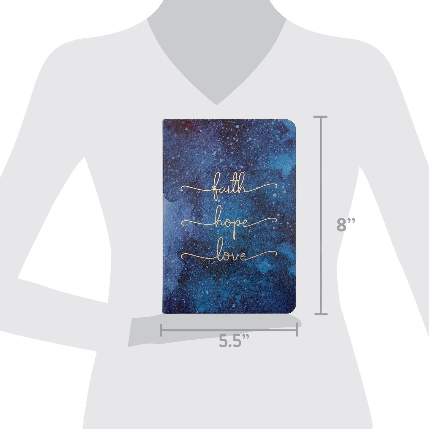 Simulated Leather Journal, Faith Hope Love, 96 Pages