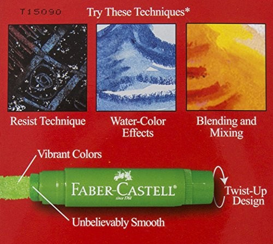 Faber Castell 12 Count Gel Stick Watercolor Crayons Set with Brush Non Toxic