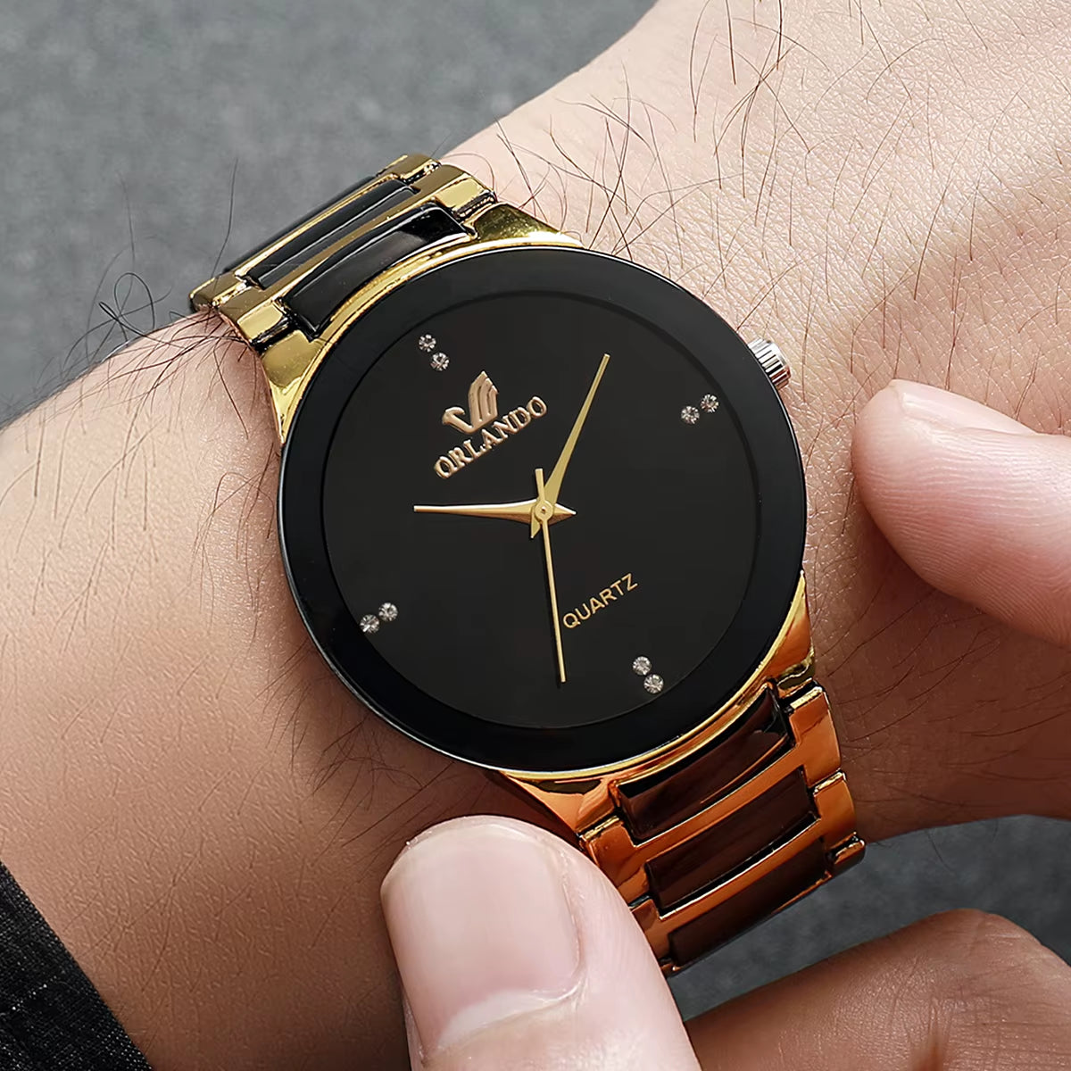 1/2PCS Couple'S Watches Fashion Stainless Steel Band Men Women Analog Quartz Watches Set