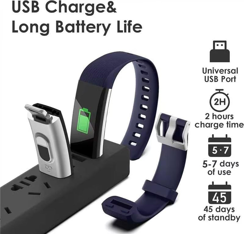 Fitness Tracker for Men and Women,Fitness Watch Waterproof with Activity Tracker and Sleep Monitor,Smart Watch for Android and Ios Phones(Blue)……