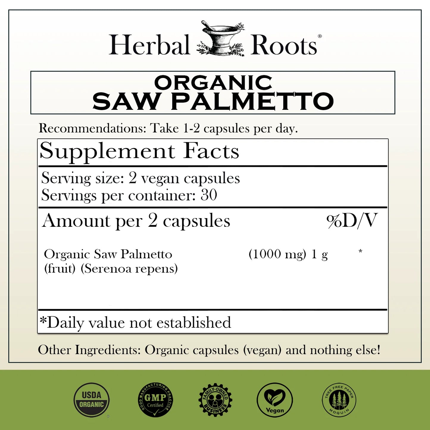 Saw Palmetto, 1,000Mg, Supports Prostate and Urinary Health