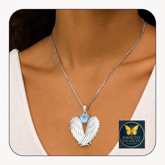 “Celestial Guard” — 925 Sterling Silver Angel Wings Necklace