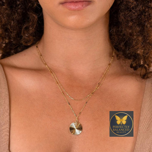 14K Gold Plated Layering Necklaces | Stylish Minimalist Design Pendant Necklaces | Bar, Circle, Lotus, Disc, Dog Tag, Horizontal Bar Pendants for Women