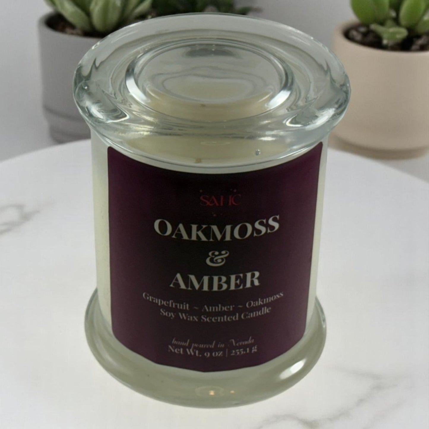 Oakmoss & Amber Scented Soy Candle