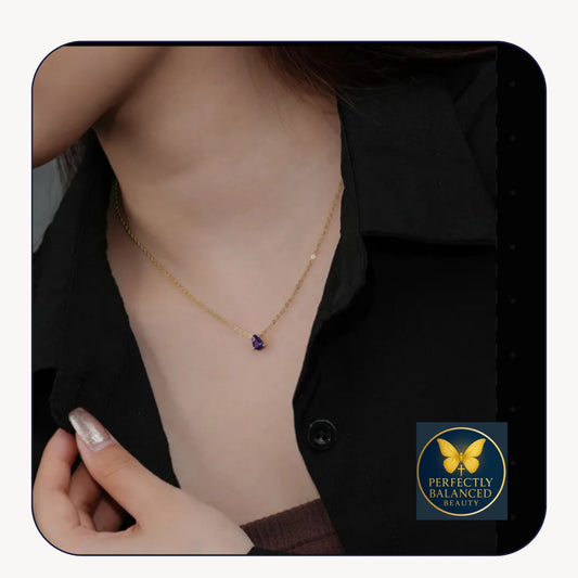 Blue Sapphire Water Drop Pendant Necklace