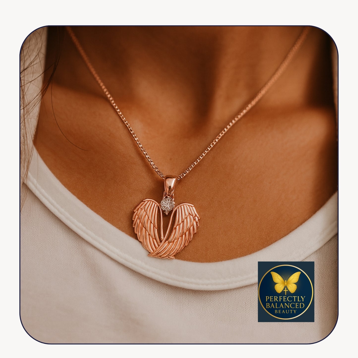 “Wings of Grace” — 925 Sterling Silver Angel Pendant Necklace