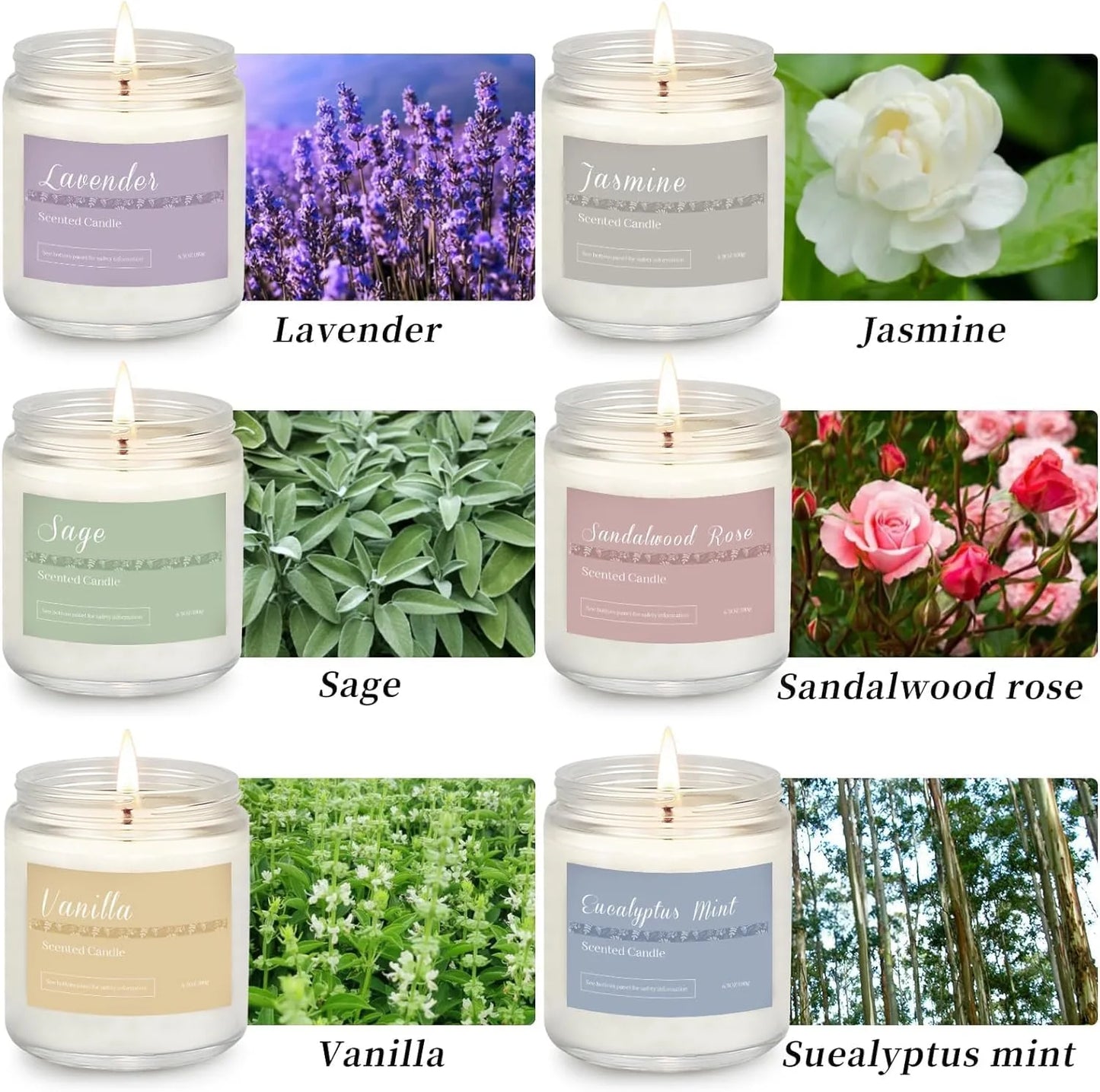 6 Pack Candles for Home Scented Aromatherapy Candle Gifts Set for Women, Lavender Candle, 300 Hour Long Lasting Candles, Stocking Stuffers, Birthday, Valentine, Christmas, Anniversary Present