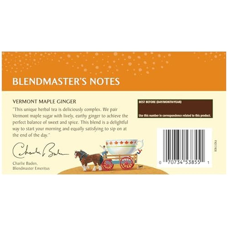 Celestial Seasonings Vermont Maple Ginger Herbal Tea 6 Boxes 20 Count Each