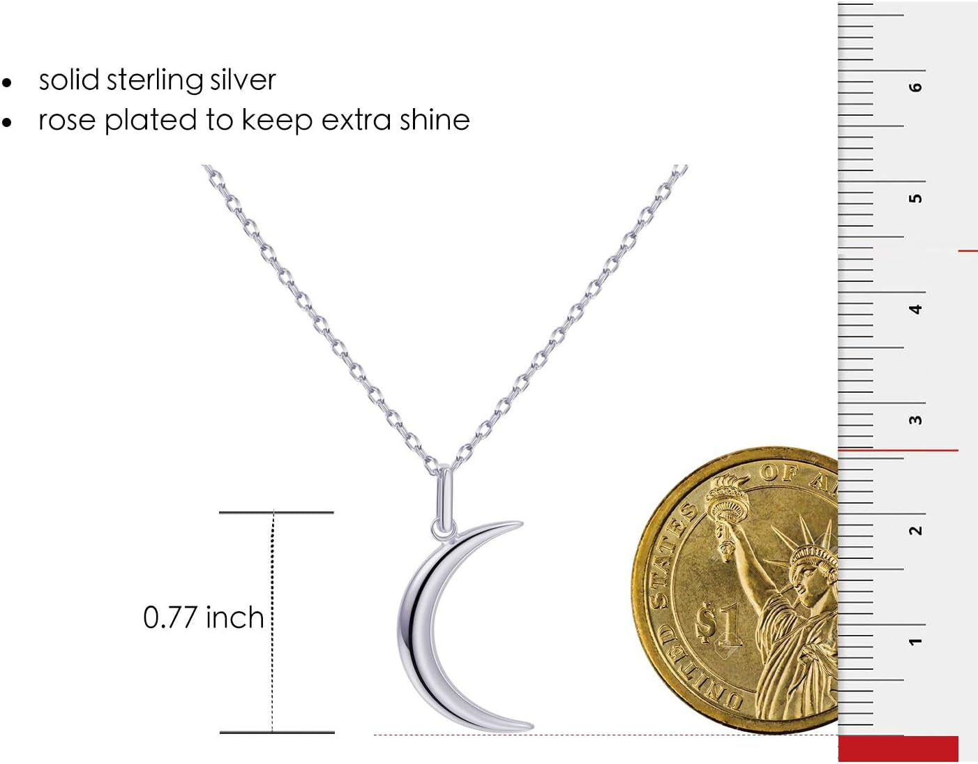 18K Gold Plated Pendant Necklaces for Women 925 Sterling Silver Dainty Layered Horizontal Bar Star Starburst Moon Cubic Zirconia Lariat Necklace for Women Trendy Gifts for Girls