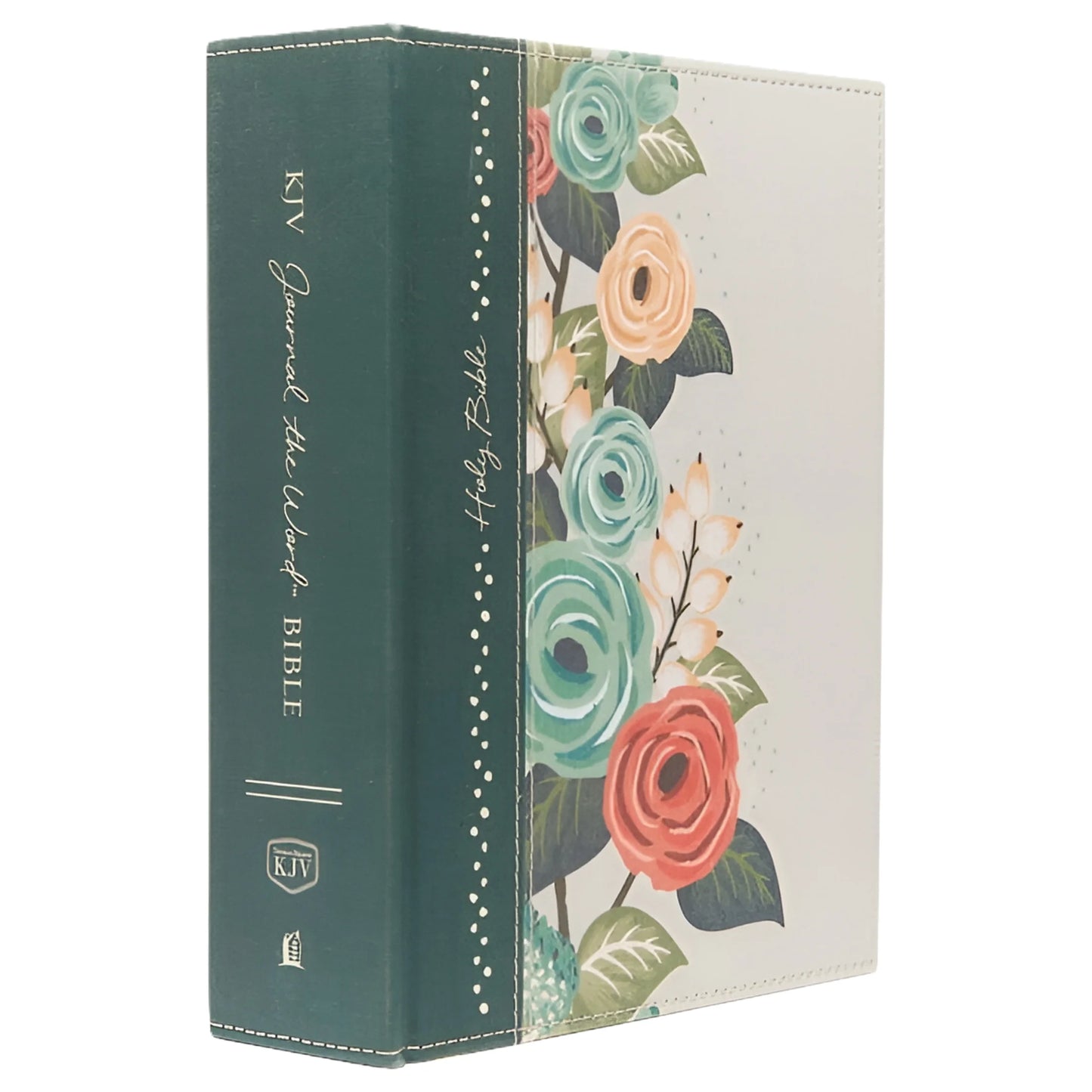KJV, Journal the Word Bible, Large Print, Green Floral Cloth, Red Letter Edition: Reflect, Journal, or Create Art Next to Your Favorite Verses (Large Print) (Hardcover)