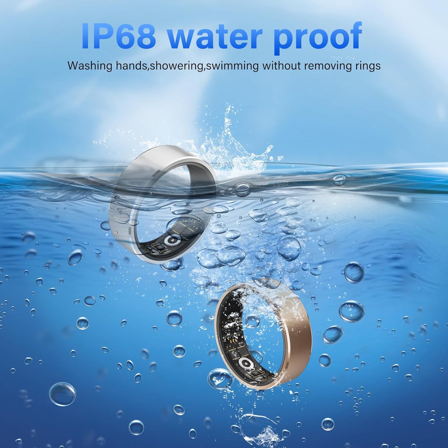 Smart Ring for Women Health Rings for Men Blood Pressure Monitor Fitness Rings for Women Ring Fitness Tracker Blood Pressure Ring Fitness Rings Waterproof for Iphone and Android