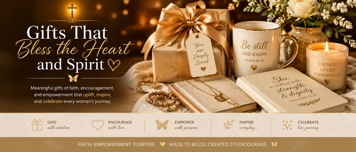 Elegant Christian gift scene with beautifully wrapped presents, a glowing cross in the background, and cinnamon sticks on a rustic surface, symbolizing warmth, gratitude, and the spirit of giving through faith