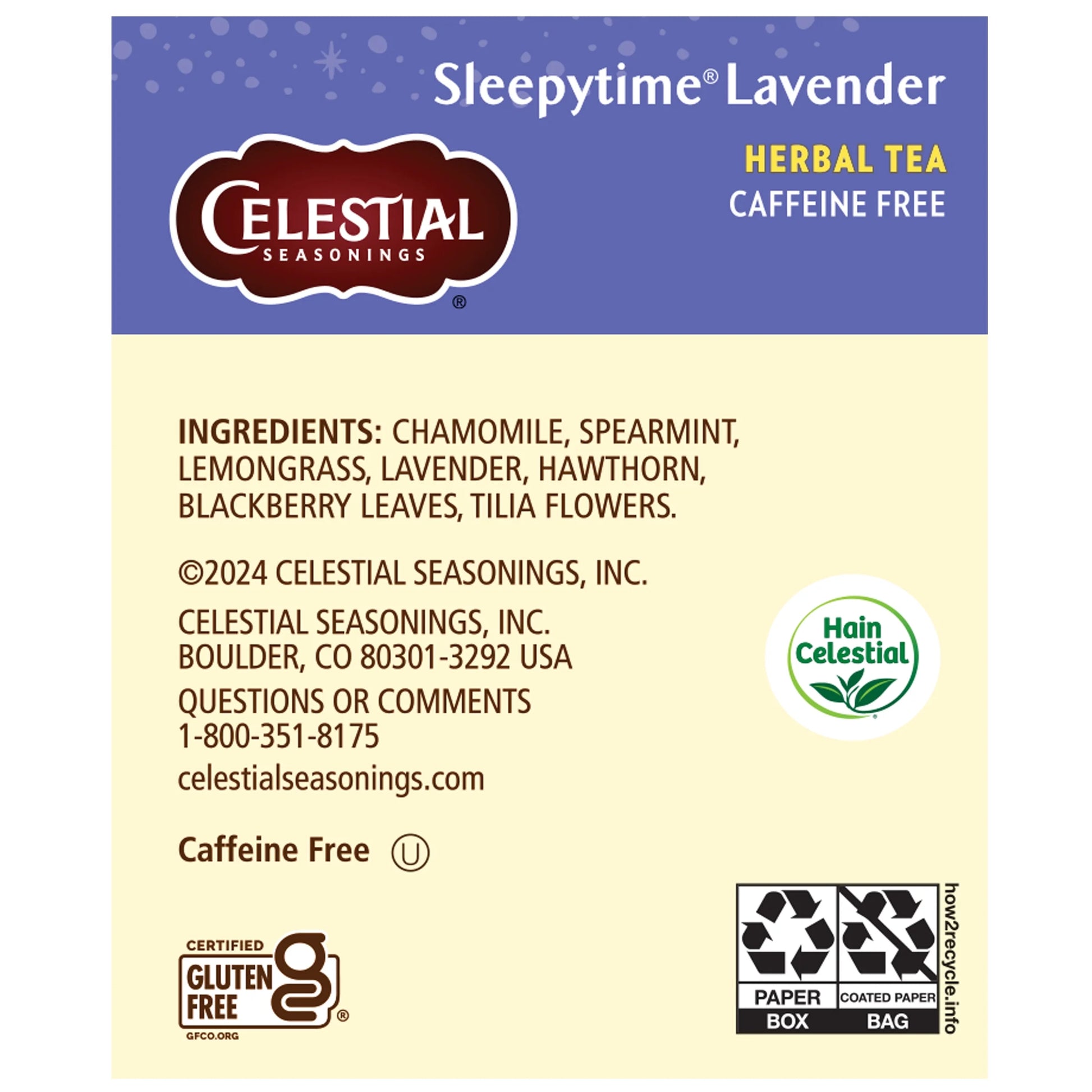 Sleepytime Lavender Caffeine-Free Herbal Tea Bags (20 Count)
