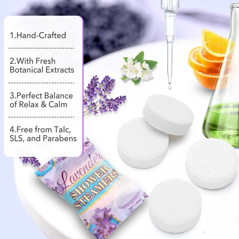 Shower Steamers Aromatherapy - 8 Pcs Shower Bomb with Essential Oil for Home SPA, Self-Care Relaxation, Valentines Day Birthday Gifts for Women