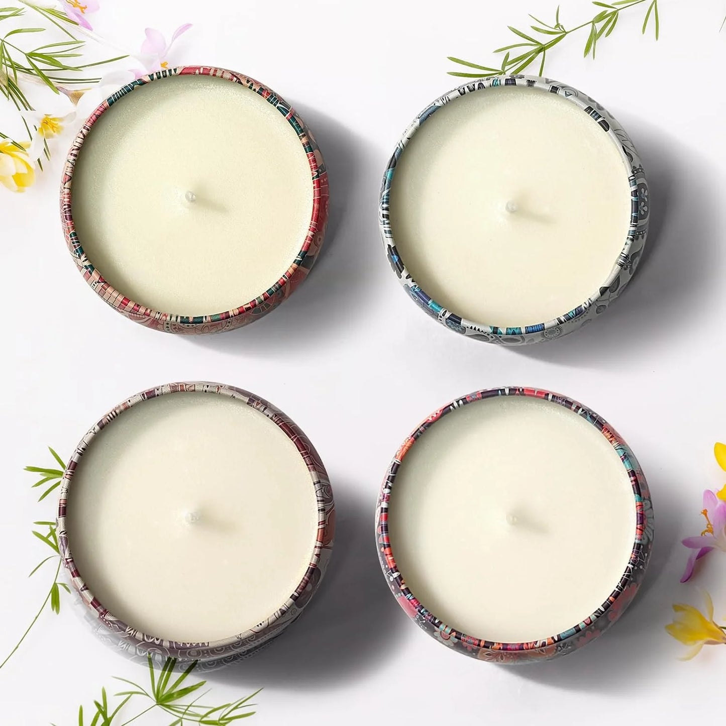 4-PACK Scented Candles Gift Set Aromatherapy Soy Candles Natural Soy 4.4 Oz Strongly Fragrance Stress Relief for Halloween,Christmas,Mother'S Day,Valentine'S Gift,Wedding,Party,Anniversary