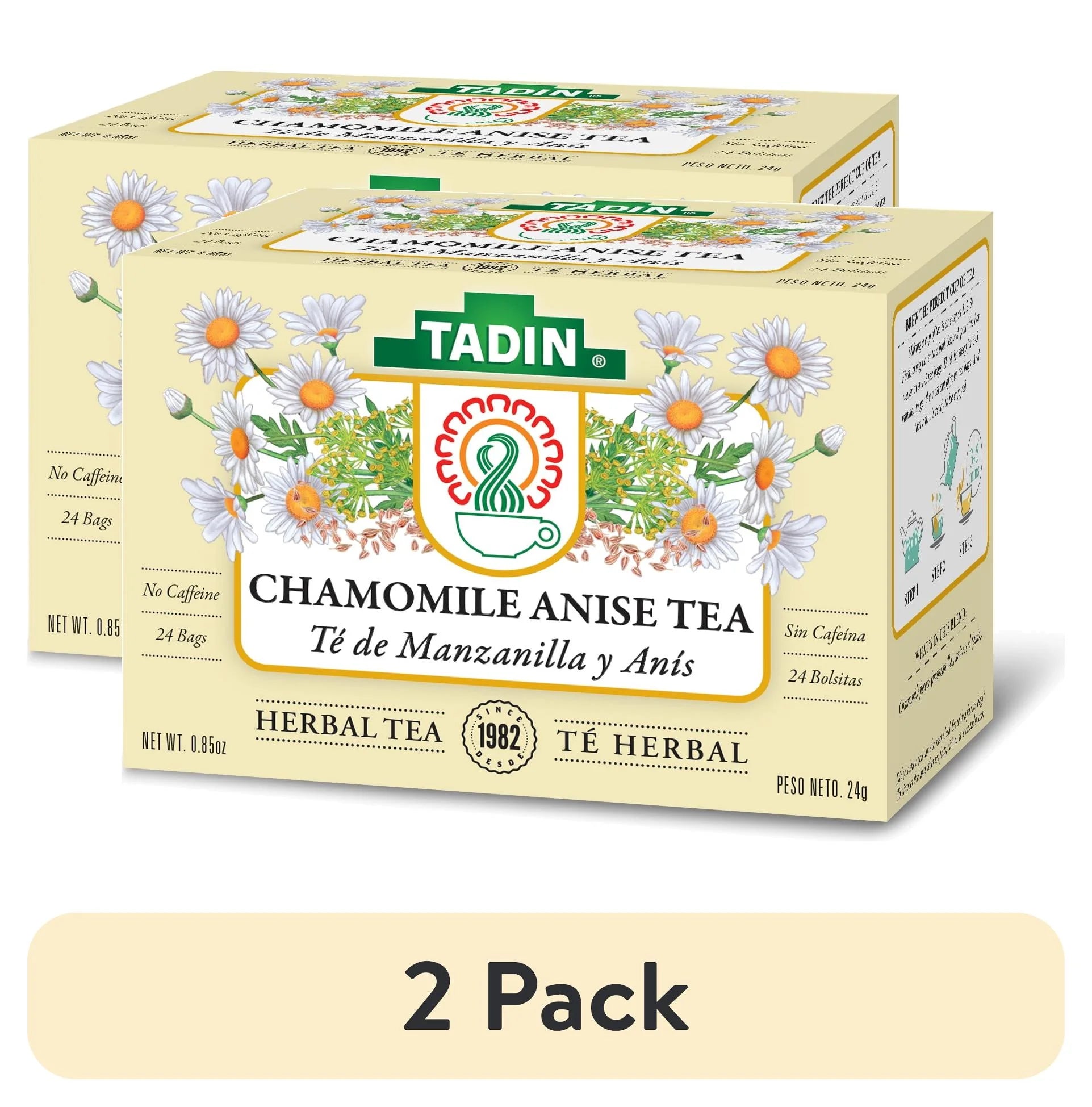 (2 Pack)  Chamomile Tea with Anise, Herbal Tea, Caffeine-Free Tea, Herbal Tea Bags, 24 Count, Pack of 1
