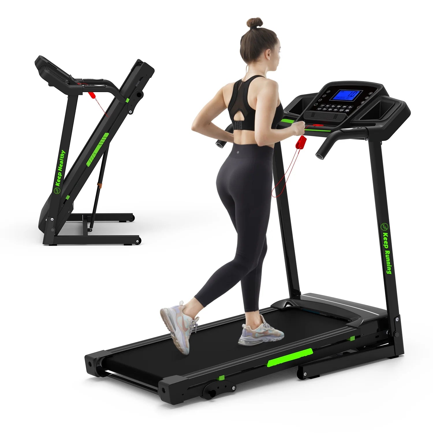 Folding Treadmill with Incline, 3.5HP Home Gym Fitness Workout Jogging Walking 330 LBS Capacity