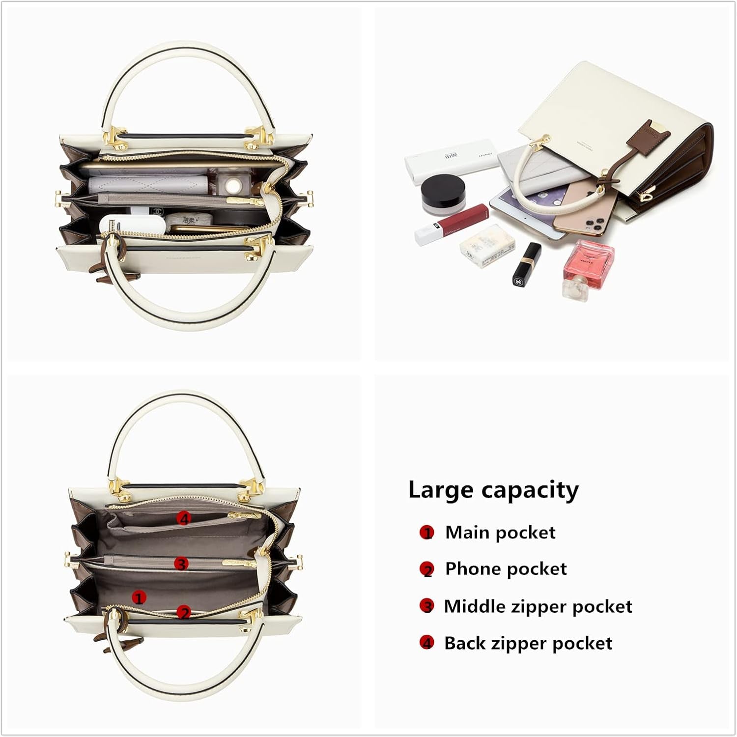 Handbags for Women Large Capacity Tote Shoulder Bags Ladies Handle Satchel Purse