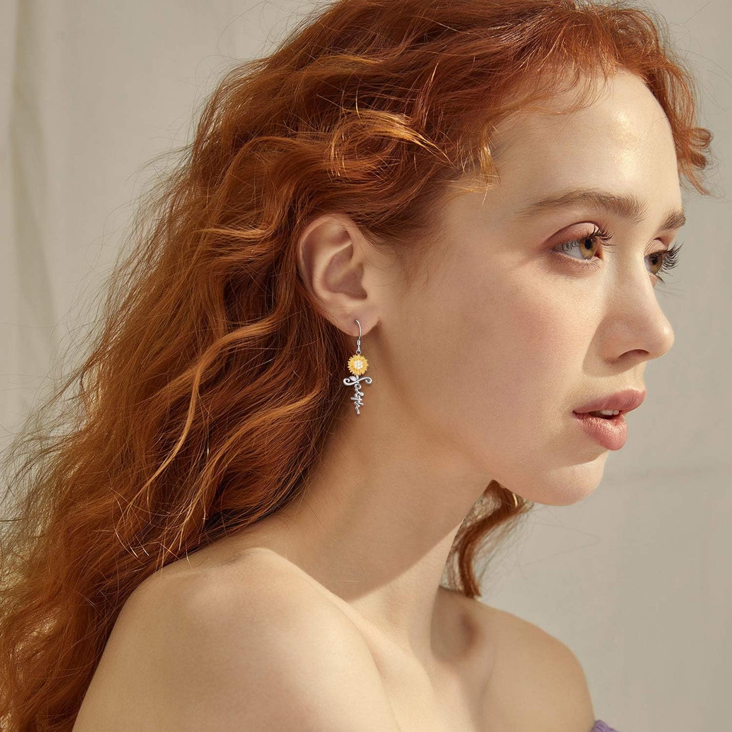 Faith Cross Flower Stud Earrings for Women Sterling Silver Dangle Earring Jewelry Gifts for Women Mom Wife