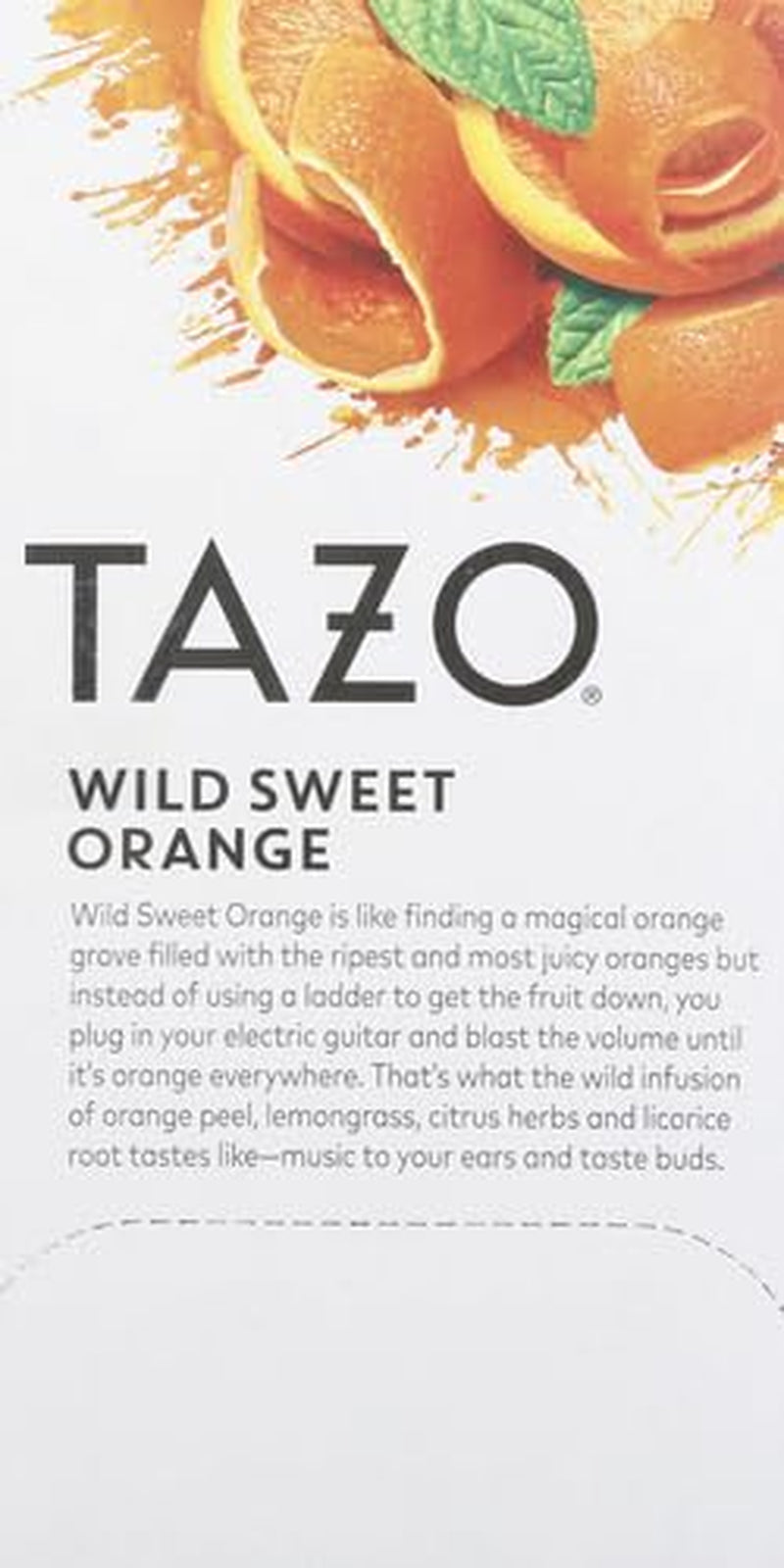 TAZO Wild Sweet Orange Tea Bags, Unsweetened Herbal Tea, Caffeine-Free, 20 Total