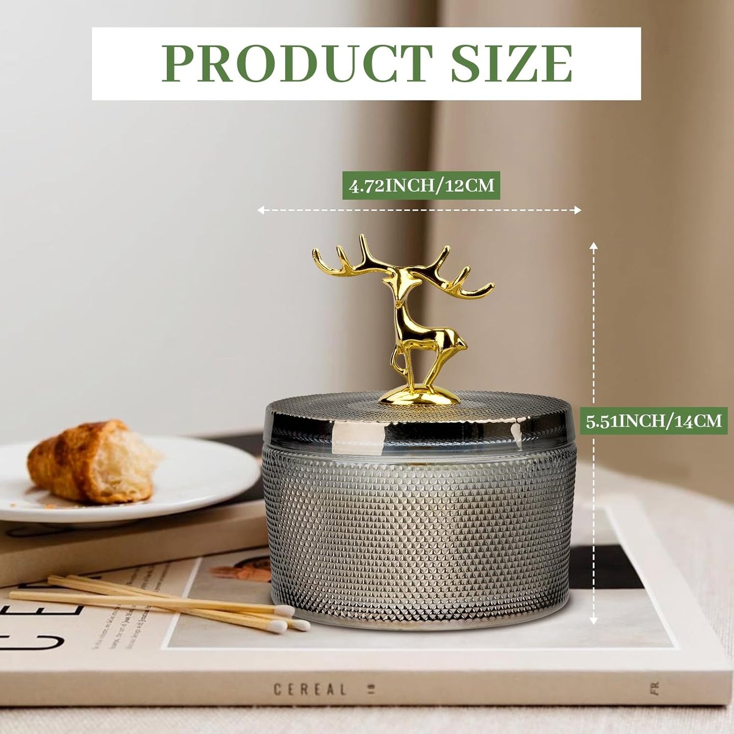 Scented Candles for Women, 10.58 Oz 3 Wick Natural Soy Wax Sandalwood Candle for Home Scented, Aromatherapy Candle for Women Men, 50 Hours Long Lasting Burn Time