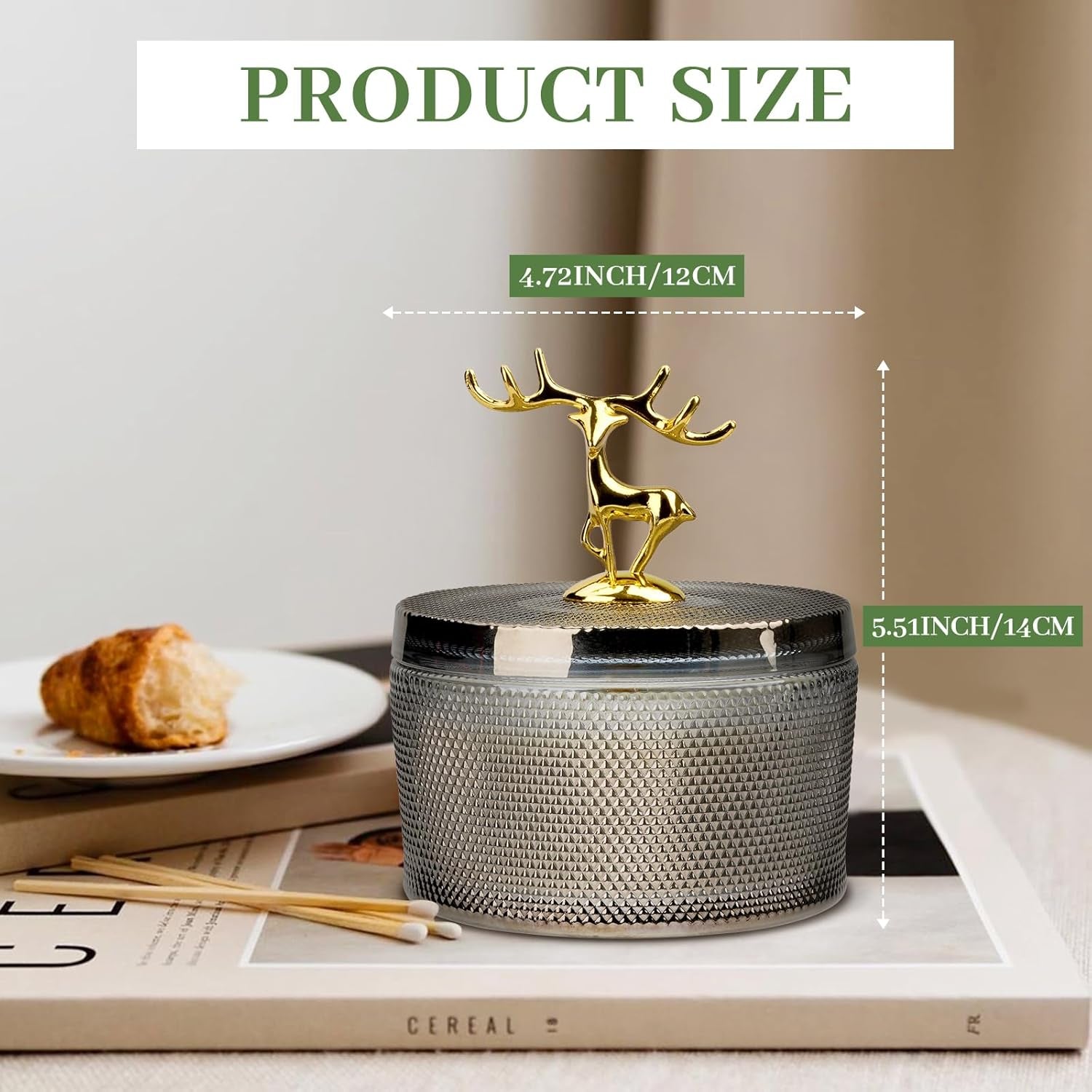 Scented Candles for Women, 10.58 Oz 3 Wick Natural Soy Wax Sandalwood Candle for Home Scented, Aromatherapy Candle for Women Men, 50 Hours Long Lasting Burn Time