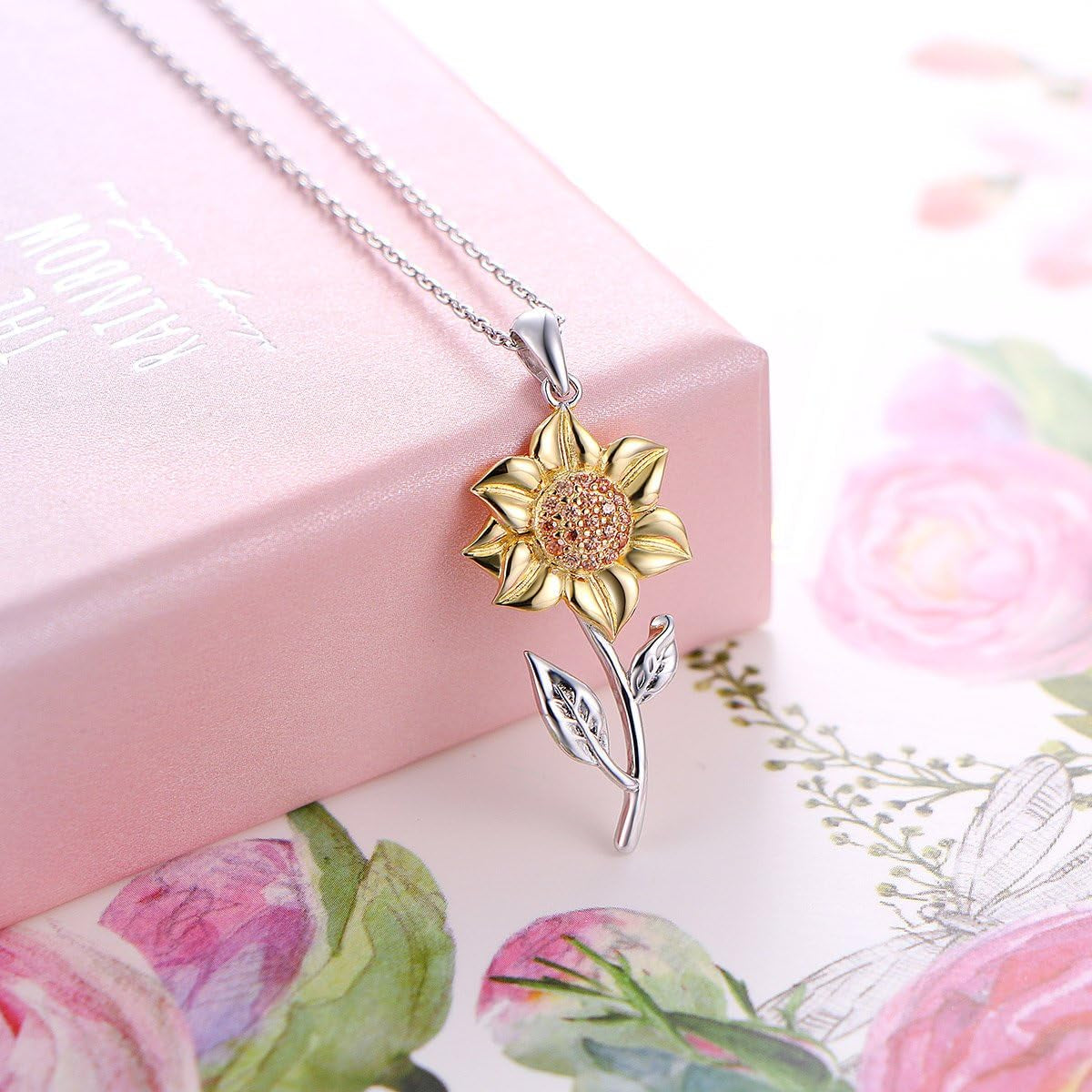 Sunflower Necklace Faith of a Mustard Seed Necklace 925 Sterling Silver Faith Necklace Jewelry for Women