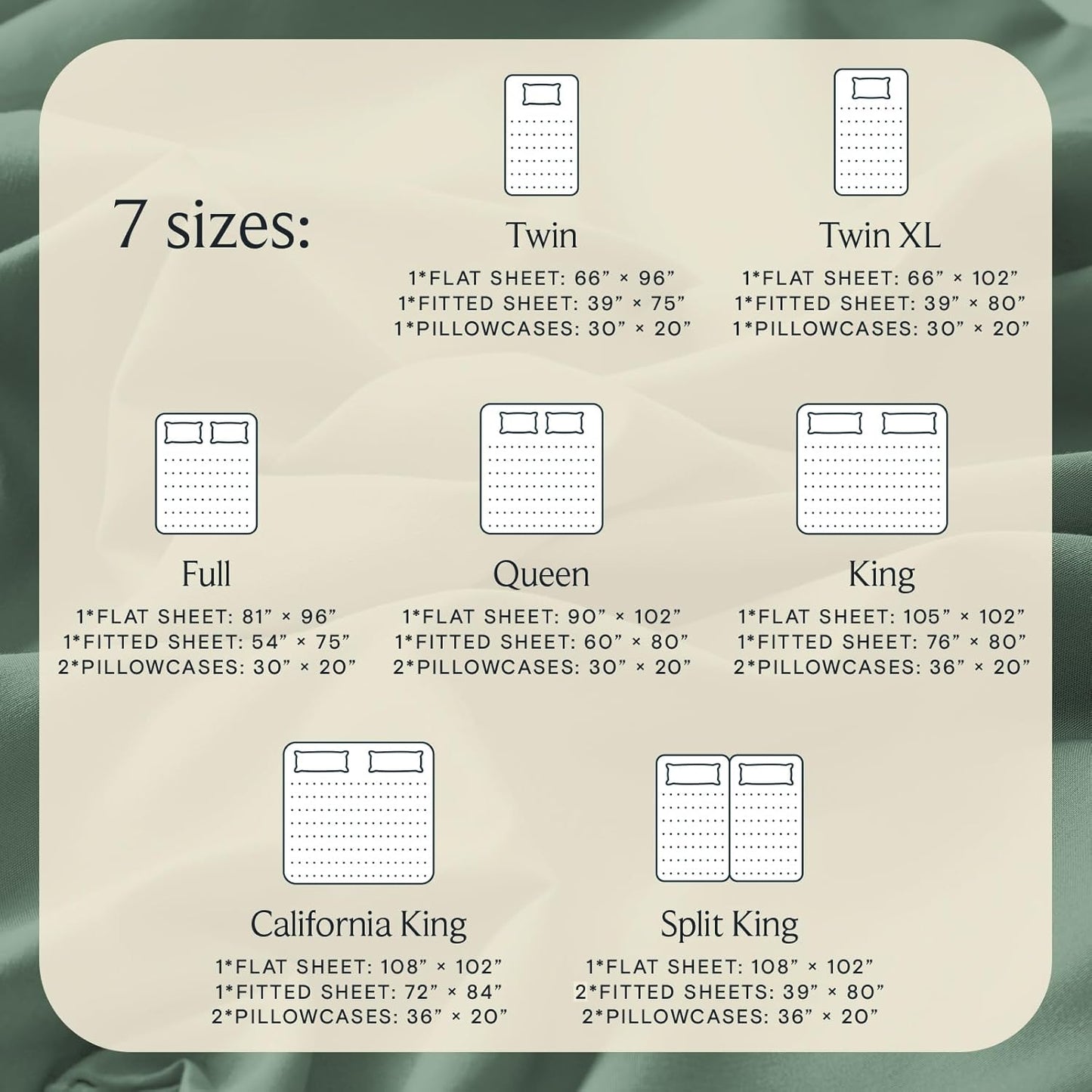 3 PC Sheet Set Sheets Deep Pockets Wrinkle Free Sheets Machine Washable Hotel Bedding Silky Soft - Tree Moss Green Twin