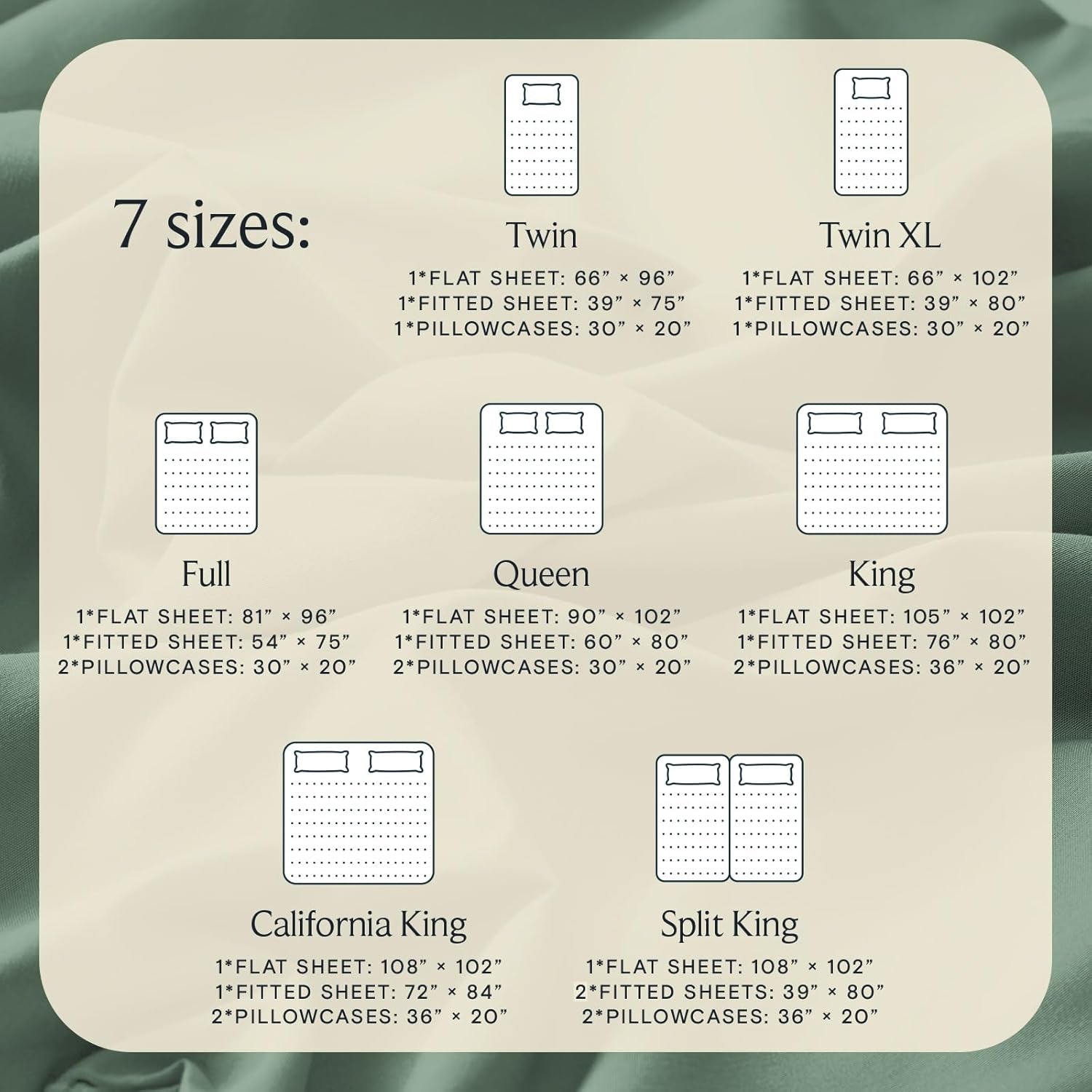 3 PC Sheet Set Sheets Deep Pockets Wrinkle Free Sheets Machine Washable Hotel Bedding Silky Soft - Tree Moss Green Twin