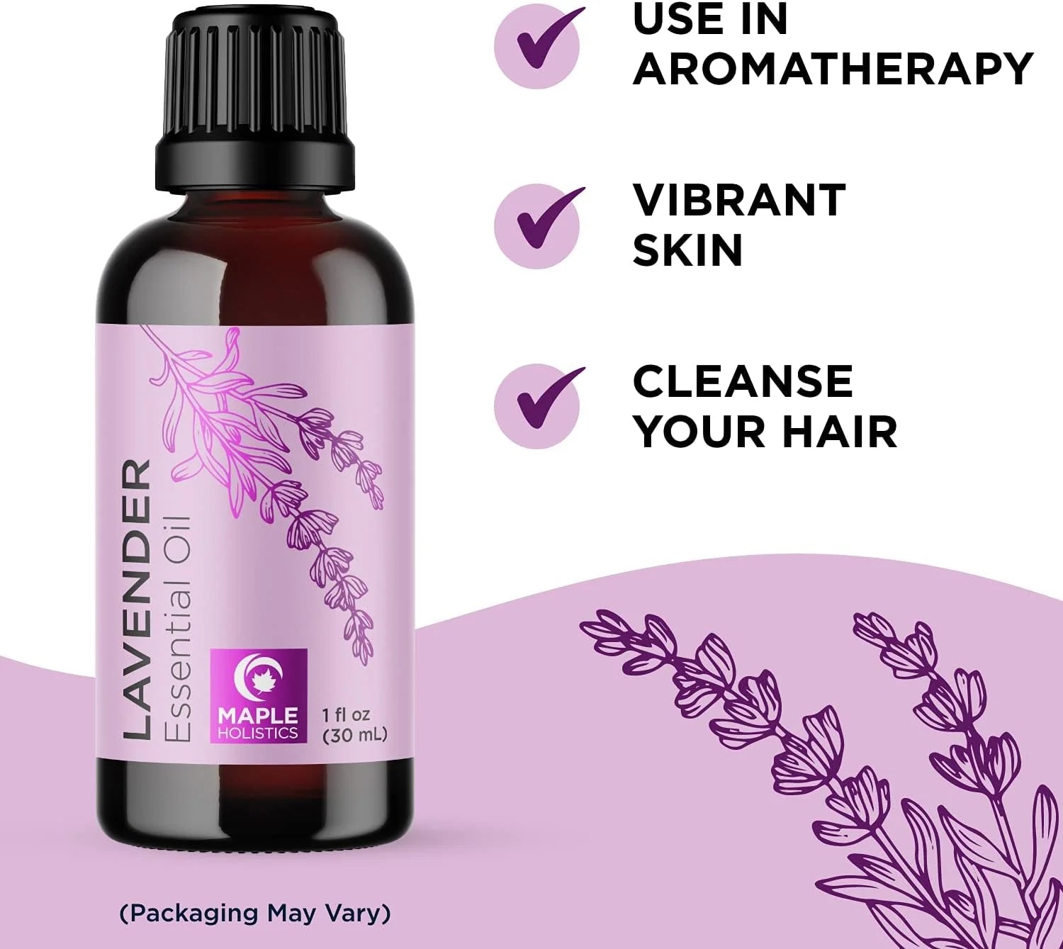 Pure Lavender Essential Oil - Premium Lavender Essential Oil for Hair Skin and Nails - Aromatherapy Lavender Oil for Diffusers Humidifiers and Linens plus Natural Bath Oil for Home Spa Self Care