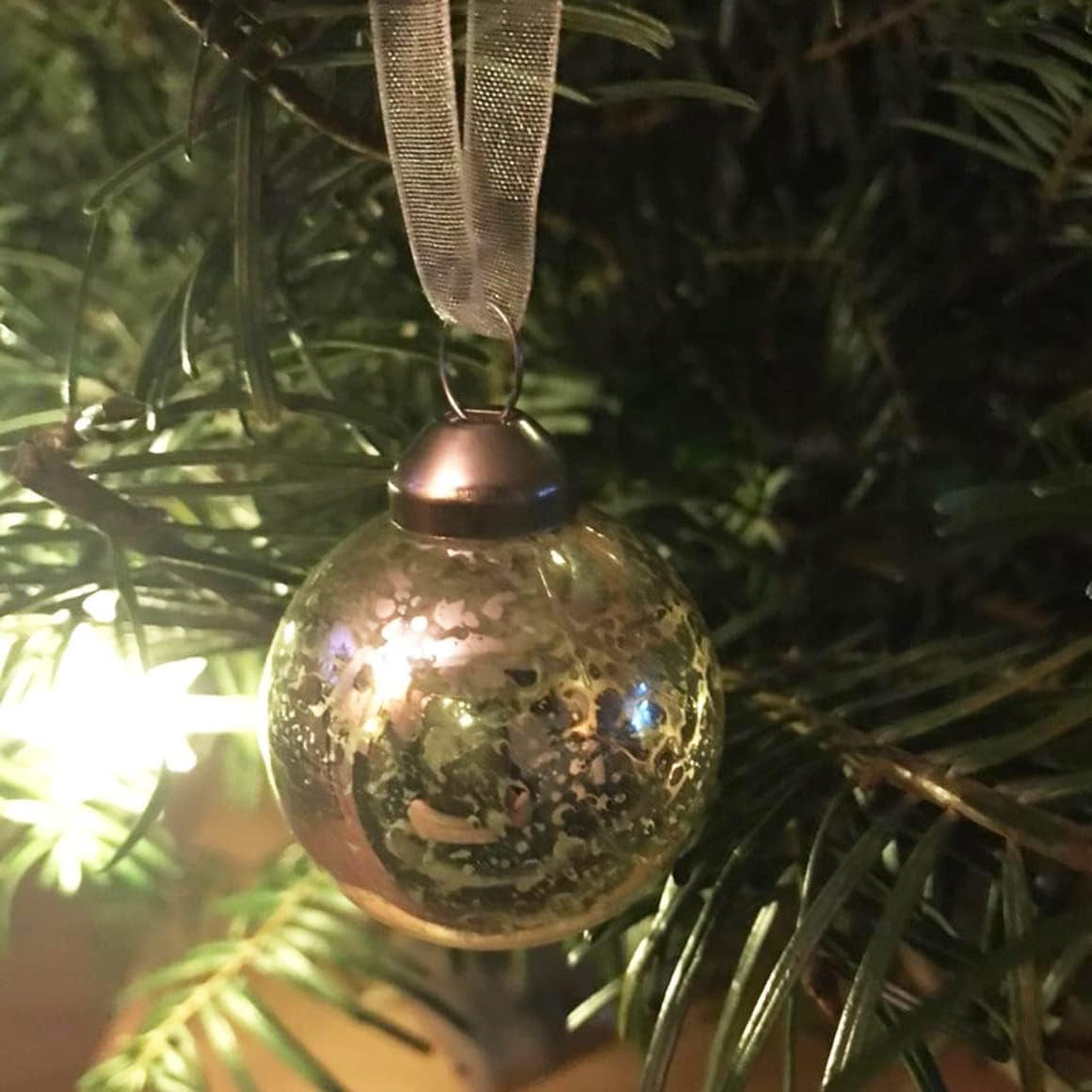 Mercury Glass Christmas Ball Ornaments for Holiday Decor (17 Pieces, Silver)