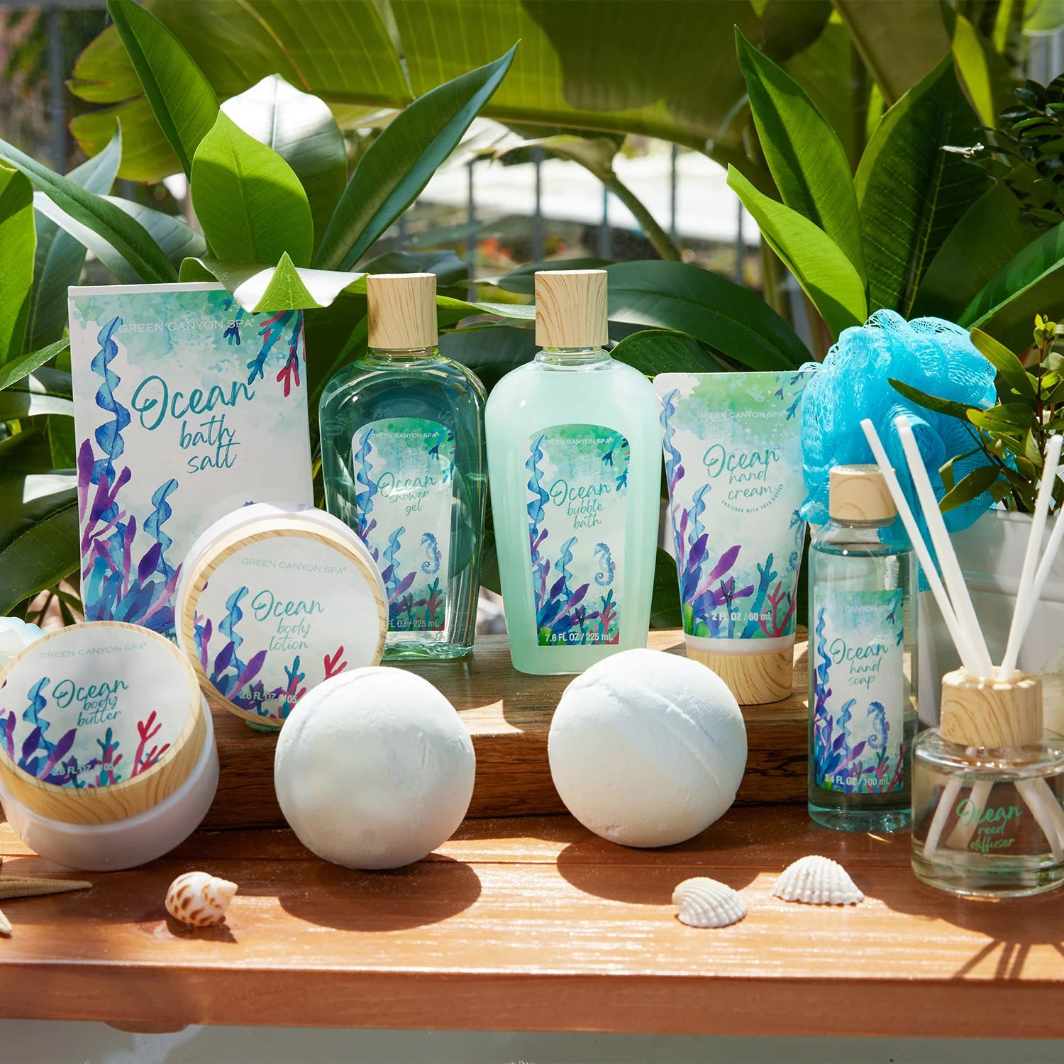 Bath Gift Baskets for Women - 12 Pcs Ocean Spa Gift Sets, Luxury Mothers Day Gifts for Mom