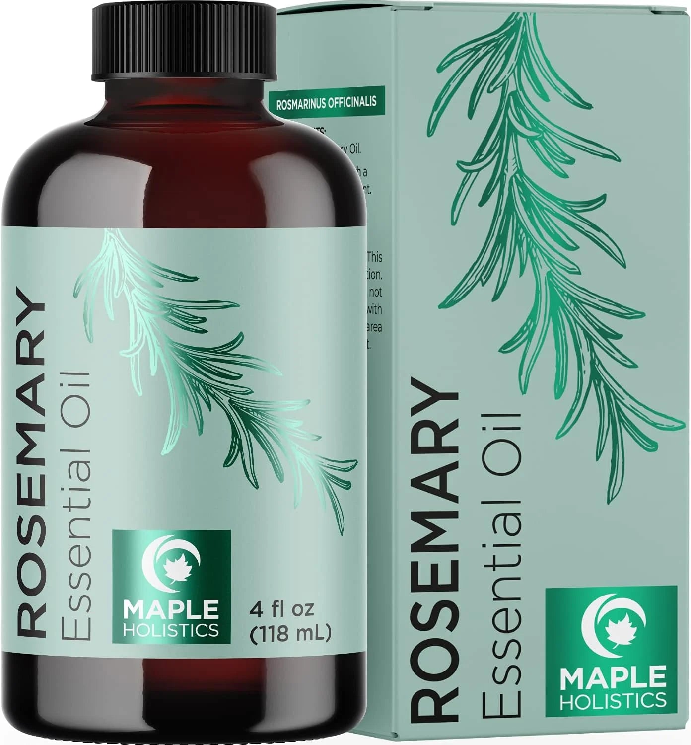 Pure Rosemary Essential Oil with Dropper - Undiluted Rosemary Oil for Hair Skin and Nails and Refreshing Aromatherapy Oil for Diffusers - Rosemary Essential Oil for Cleansing Dry Scalp Care 4Oz