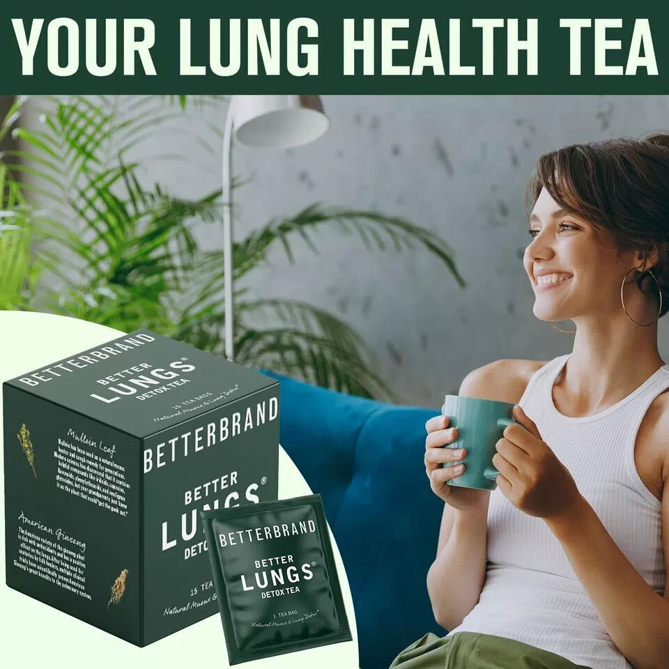 Betterbrand Better Lungs Detox Tea - Herbal Tea Bags - Mullein Leaf Ginseng E...