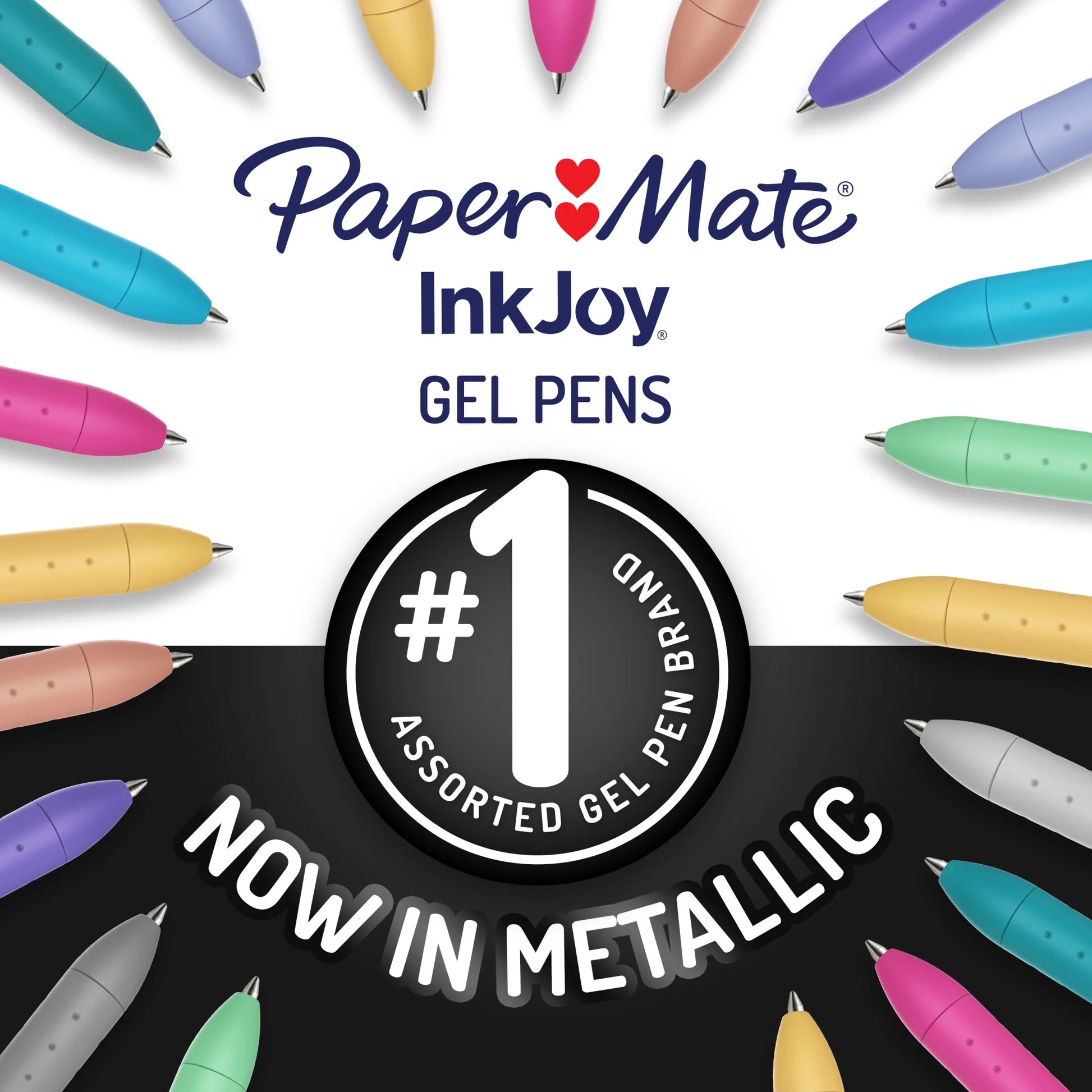 Paper Mate Inkjoy Gel Metallic Pens, Medium Point (0.8Mm), Assorted, 3 Count