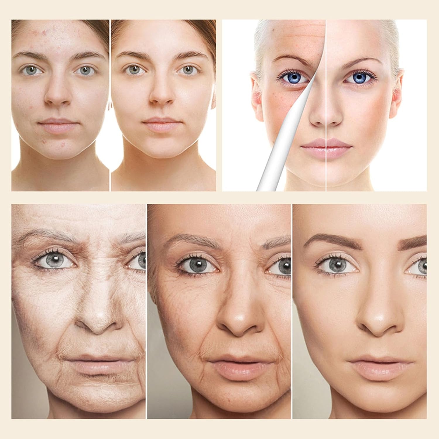 24K Gold Skin Care Set 6-Piece Collection 24K Skincare Set with Facial Cleanser, Face Serum 2Pcs, Eye Cream, Essence Milk, Toner, Anti-Aging Skin Care Kit for Women