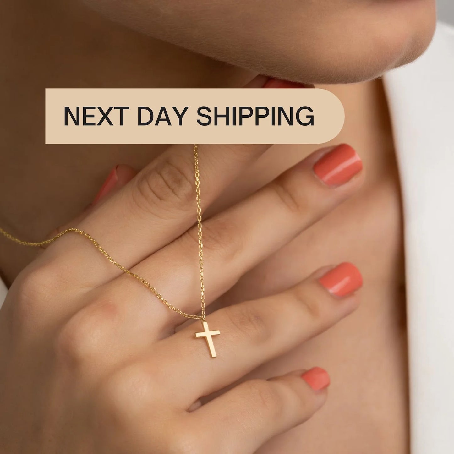 Cross Pendant Neckalce for Women 14K Gold/Silver Plated Crucifix Faith Necklaces Delicate Minimalist Jewelry Gift