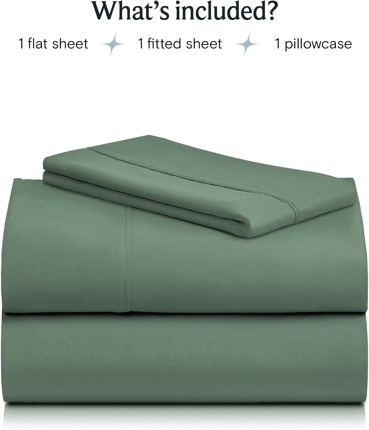 3 PC Sheet Set Sheets Deep Pockets Wrinkle Free Sheets Machine Washable Hotel Bedding Silky Soft - Tree Moss Green Twin