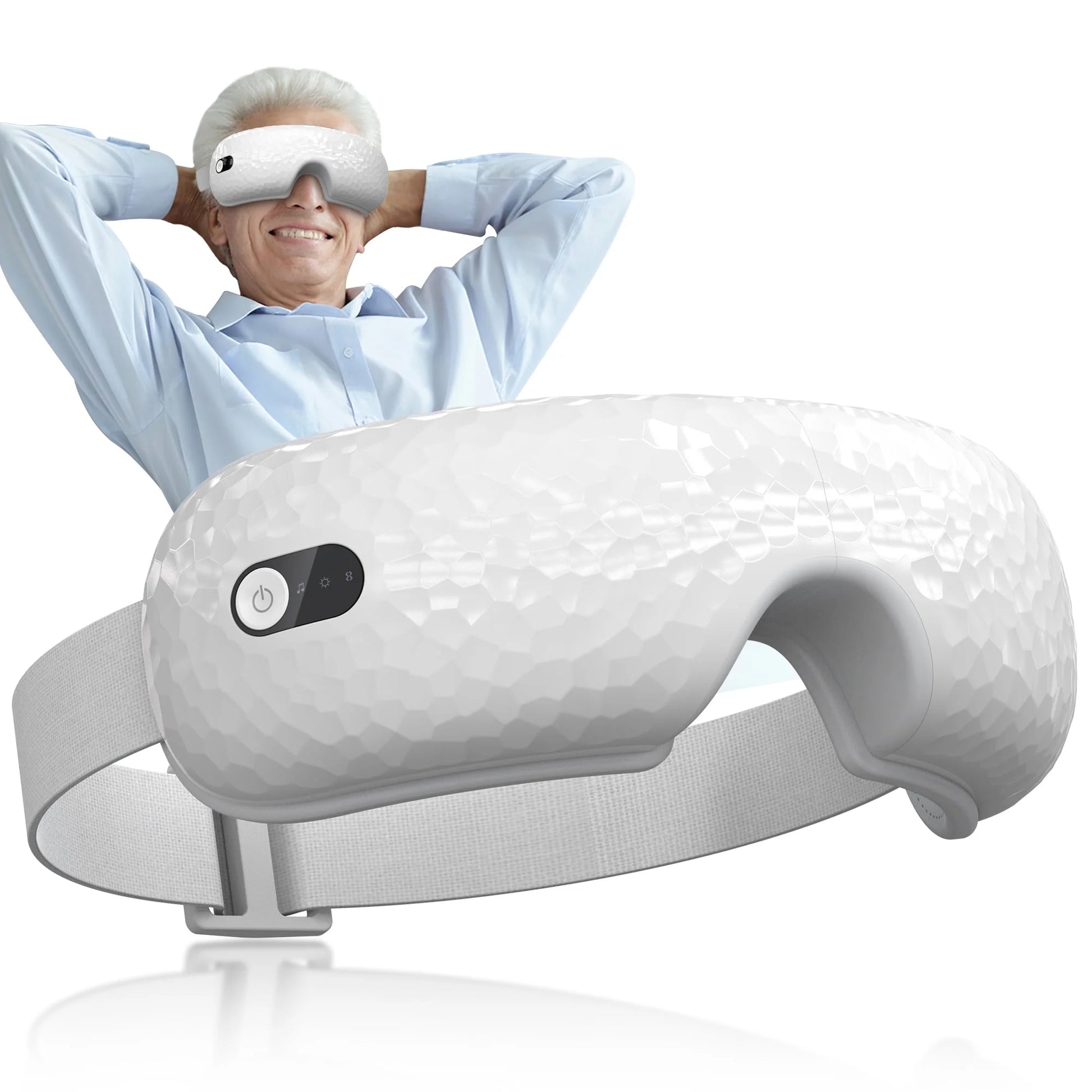 Eye Massager with Heat, Heated Eye Mask with Bluetooth Music, Heated Face Massager for Eyes Strain Relief Improve Sleep, Birthday Gifts for Women Men