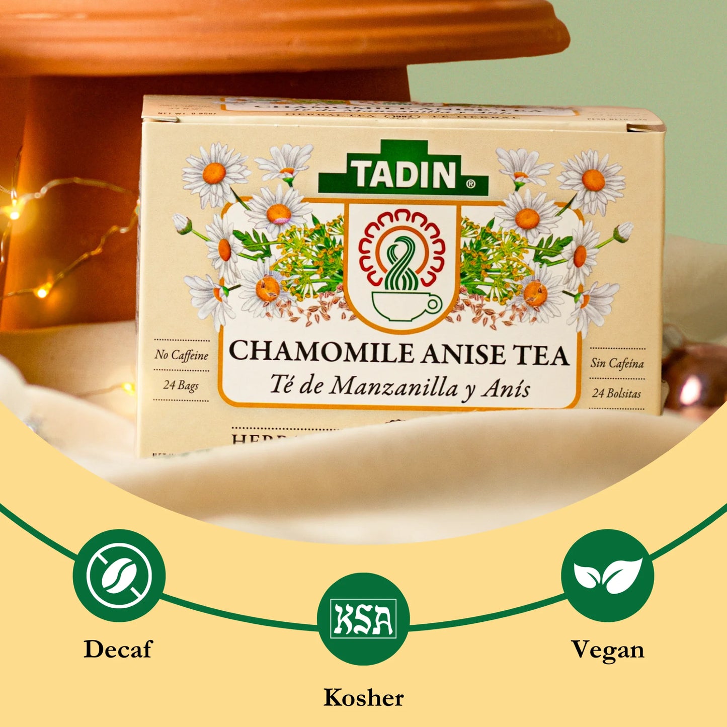 (2 Pack)  Chamomile Tea with Anise, Herbal Tea, Caffeine-Free Tea, Herbal Tea Bags, 24 Count, Pack of 1