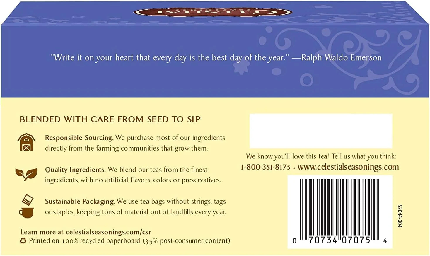 True Blueberry Herbal Tea Bags, 20 Ct Pack of 6