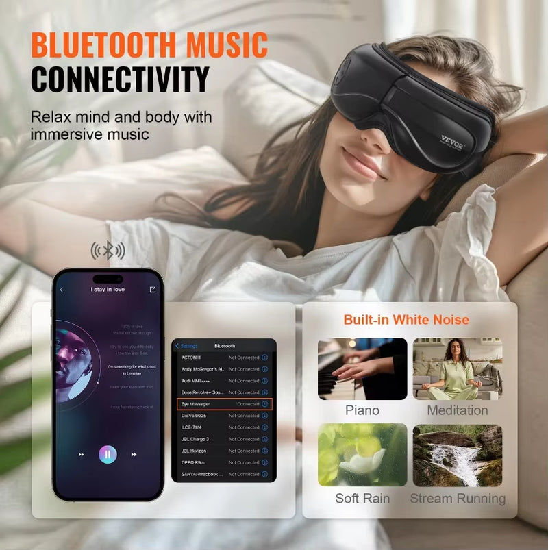 Smart Eye Massage Instrument Vibration Eye Care Massager Airbag Compress Bluetooth Music Eye Relax Fatigue Massage Sleep Mask