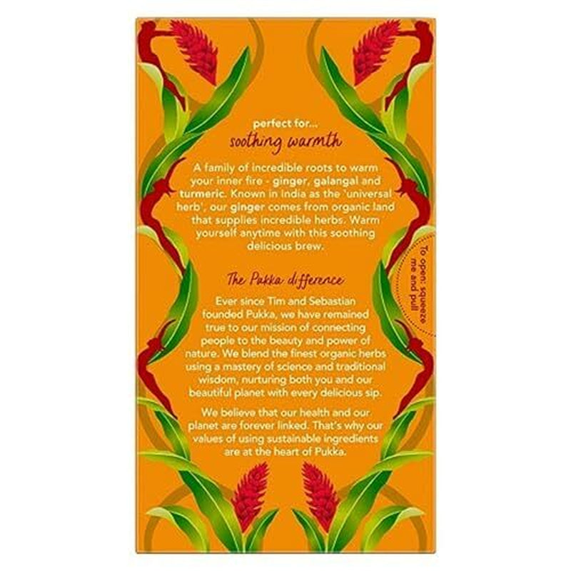 Pukka Three Ginger Herbal Tea Pack of 4 Caffeine Free Organic 20 Sachets