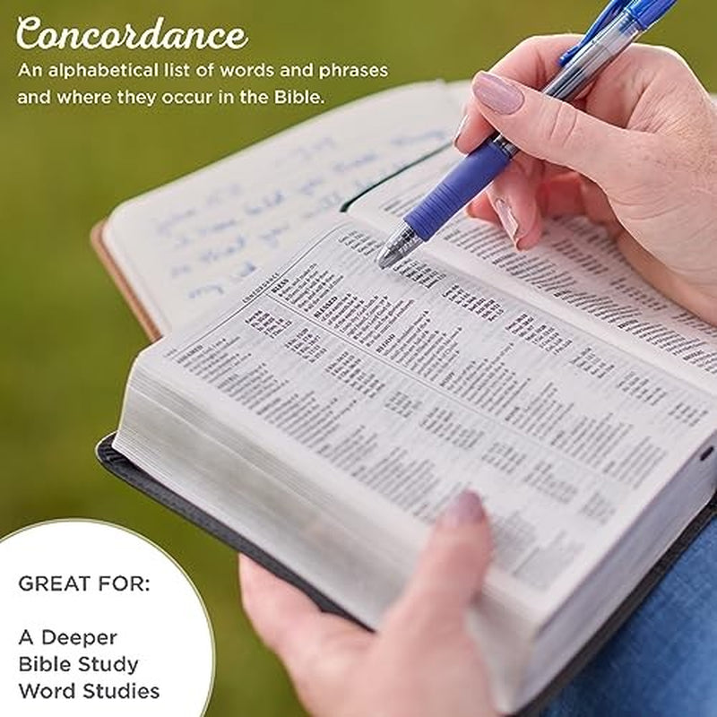 KJV Holy Bible, Large Print Compact Bible, Purple Faux Leather Bible W/Ribbon