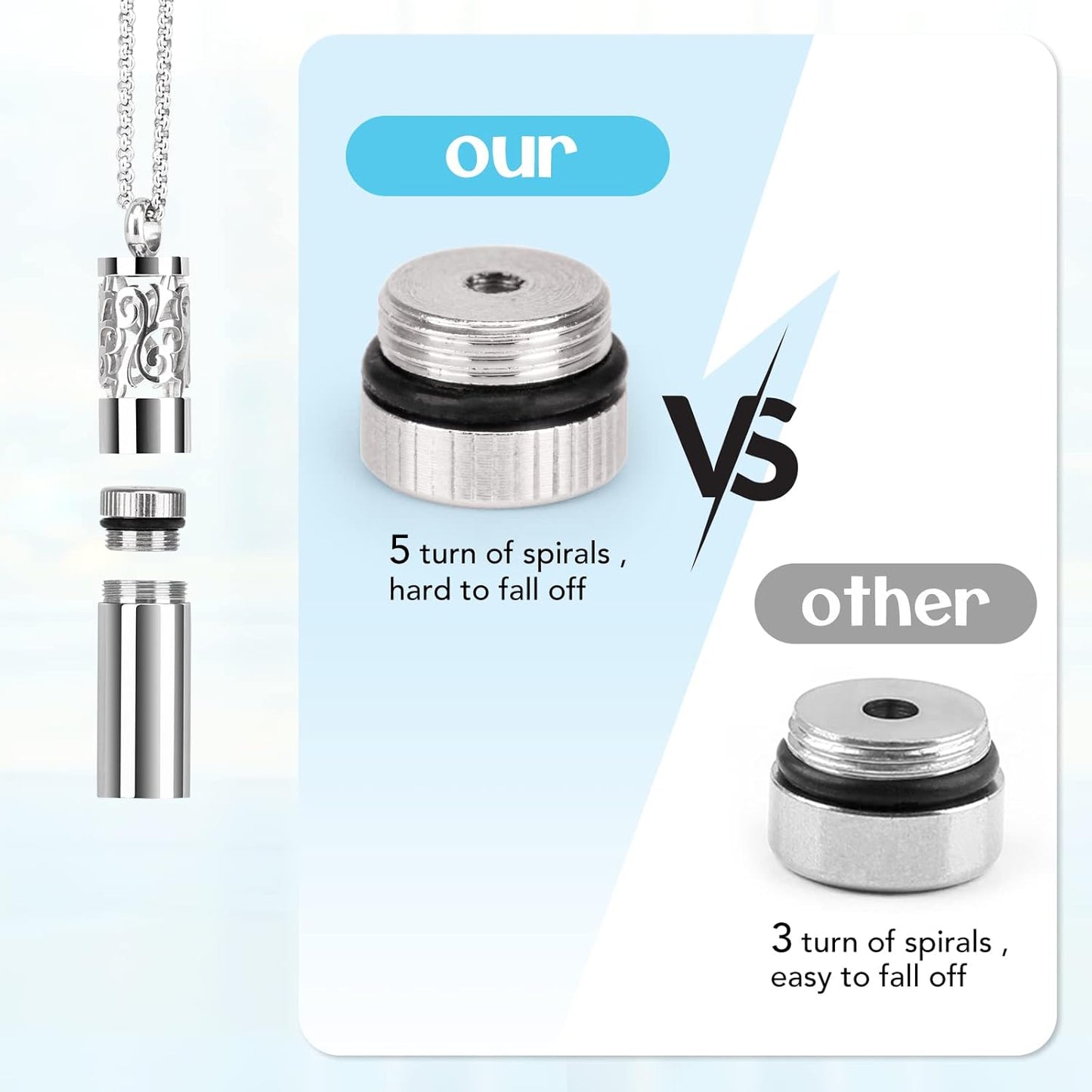 Essential Oil Diffuser Necklaces for Women, 2PCS Aromatherapy Necklaces Stainless Steel Diffuser Locket Pendant Cylinder with 20 Felt Pads, Aroma Necklaces Gift Set for Mothers Day