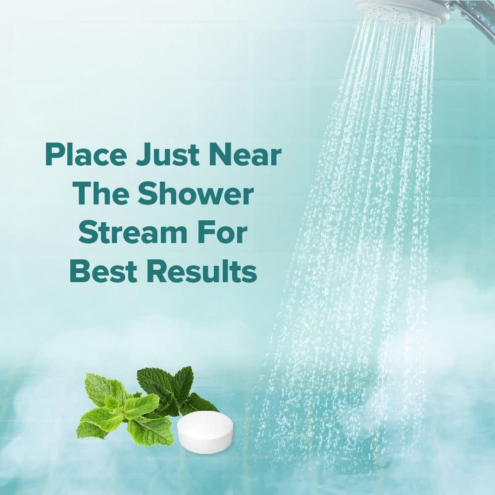 Arctic Mint Shower Tablets (10 Tabs) Natural Scent Formula with Peppermint and Spearmint Essential Oils for Hotel Spa Luxury Shower at Home Made in USA