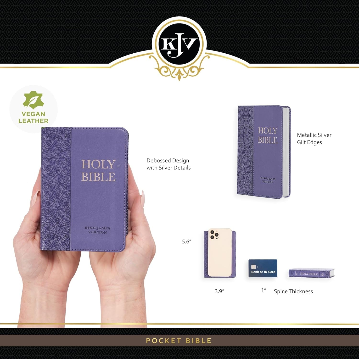 KJV Holy Bible, Mini Pocket Size, Faux Leather Red Letter Edition - Ribbon Marke