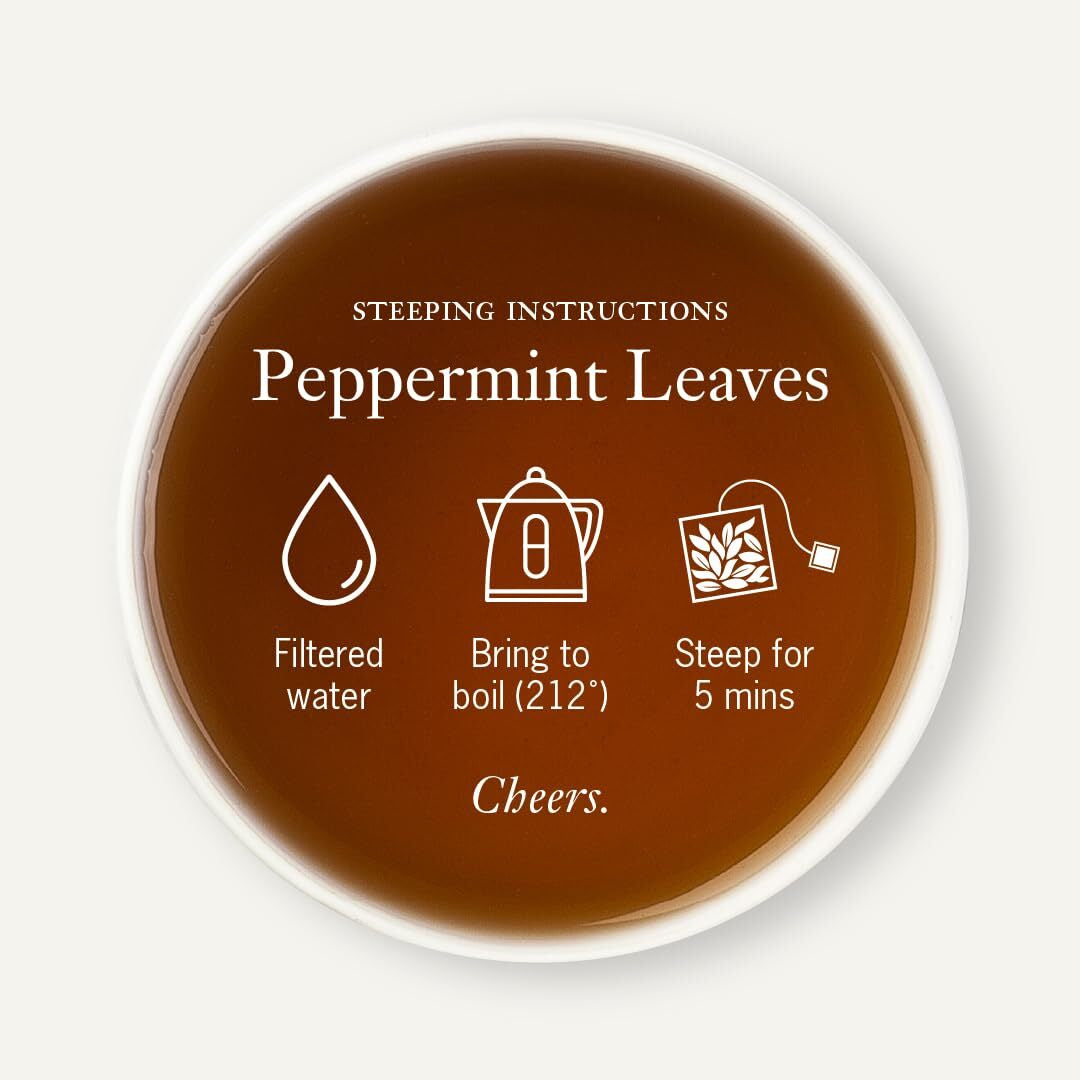 15 Count Caffeine Free Peppermint Herbal Tea Bags Delicious Mint Chocolate Fl...