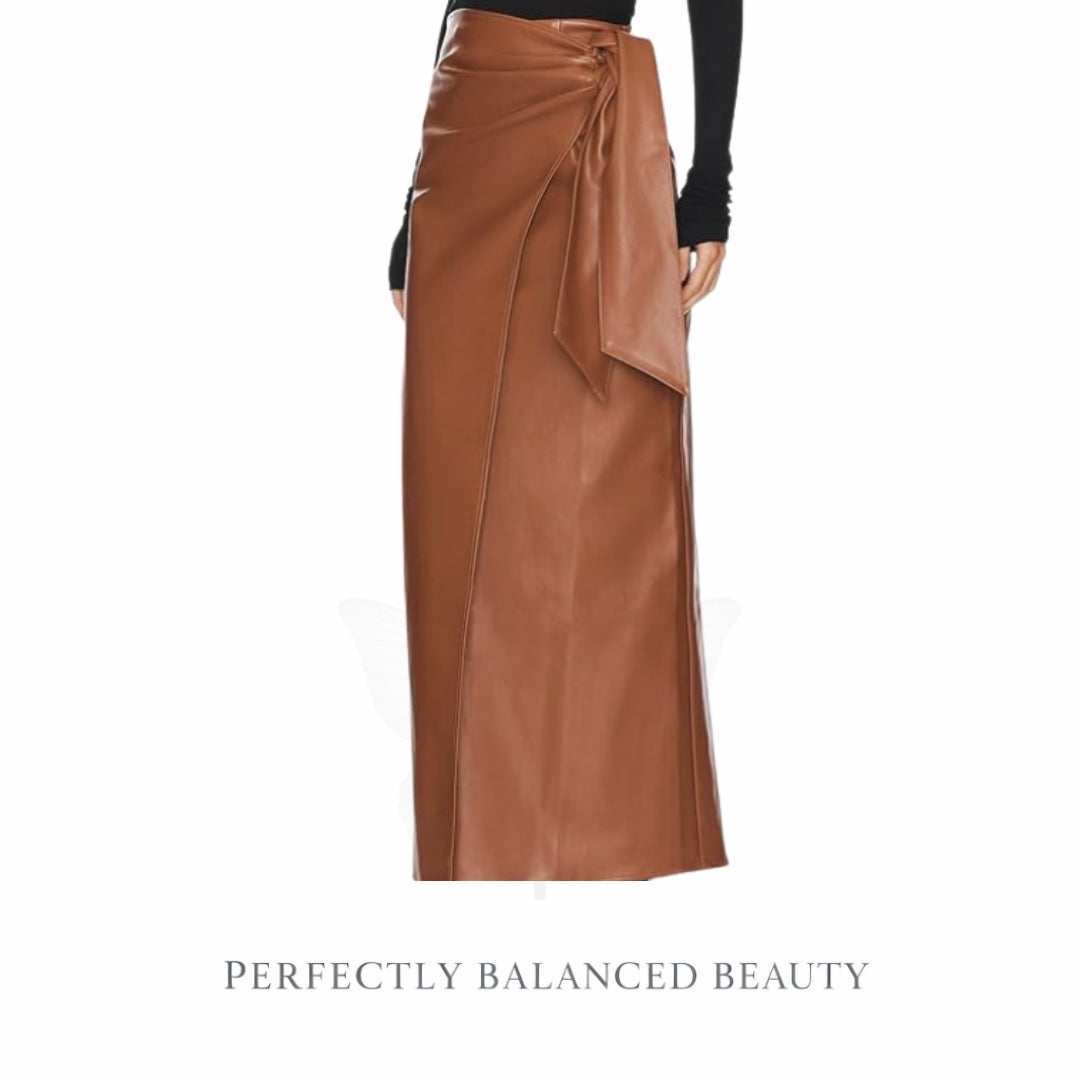 Shop This Look | City Neutral Capsule – Brown Leather Wrap Skirt / Floral Shirt